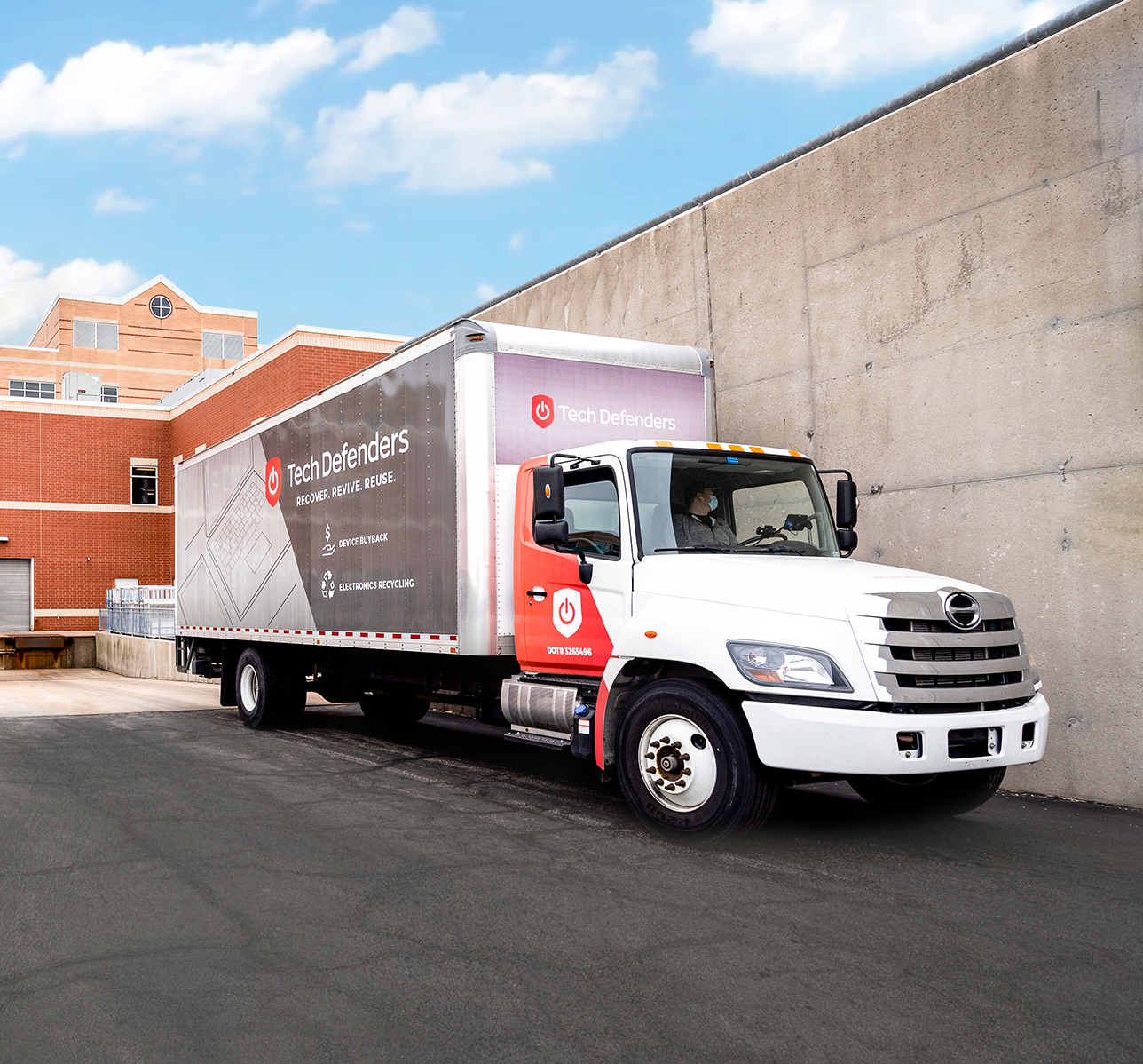 Tech Defenders truck used for technology asset logistics